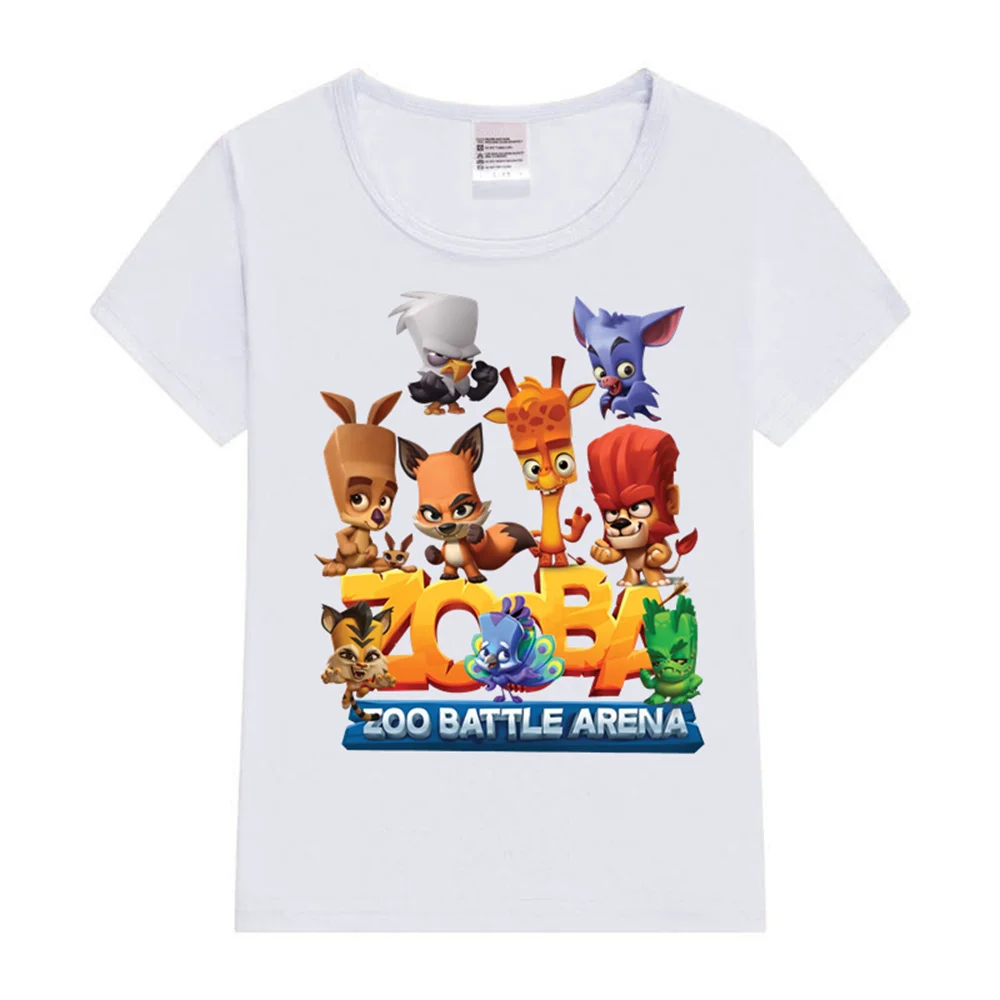 Baby T Shirts Kids T Shirts Zooba Battle Arena Happy Kids T-Shirt Lovely Graphic T Shirt Kids Summer Short Sleeve T-shirt Y2K Tops Boy Girl Cartoon Tees