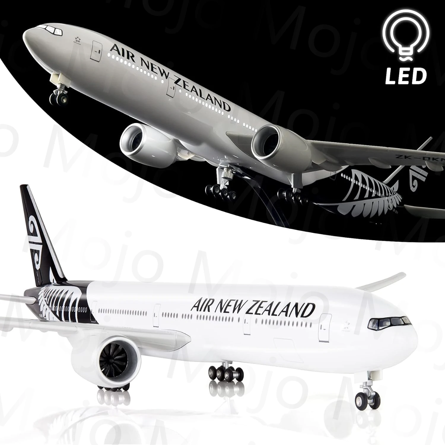 

1:157 Scale 47cm Large 777 Model Airplane New Zealand Boeing B777 Plane Models Diecast Airplanes with LED Light for Collection