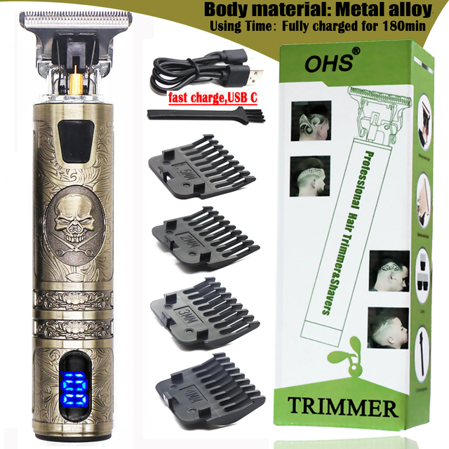 T9 0mm Professional Hair Clipper Electric Rechargeable Men Hair Shaver Beard Trimmer Beard Barber Hair Cut Cutting Machine