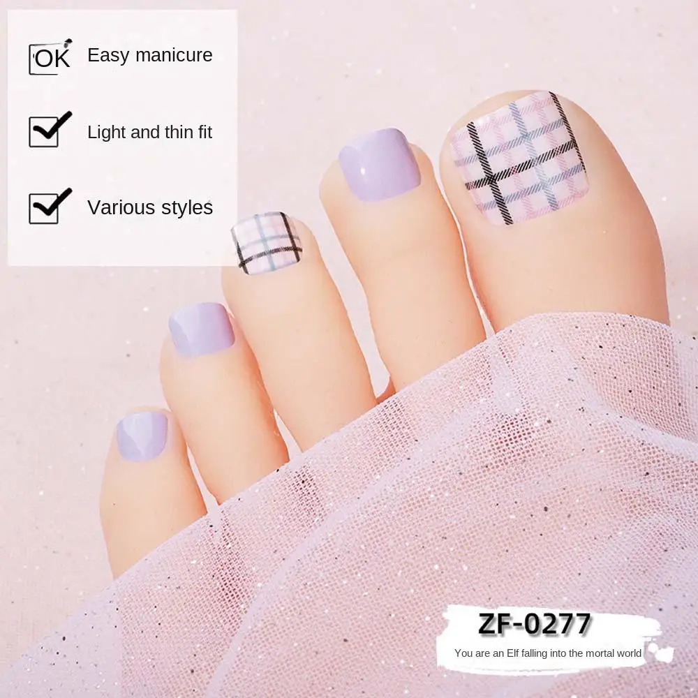 22Tips/sheet Bronzing Nail Art Full Cover Adhesive Foil Stickers Manicure Decals Waterproof Fashion Toe Nail Wraps