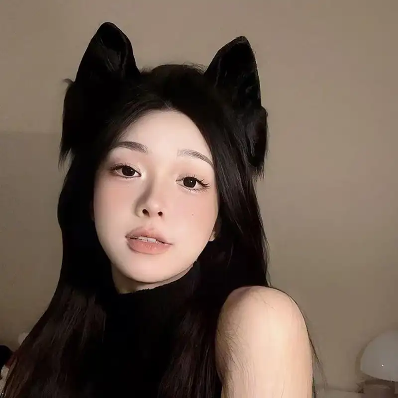 Plush Cat Ear Headband Cartoon Black Plush Hair Band Anime Cosplay Props Cute Hairband Headwear Party Hair Accessories - Image 4