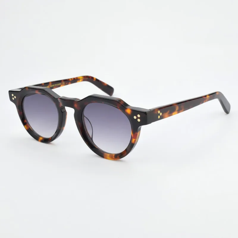 2025 Luxusmarke Vintage Sonnenbrille Männer Frauen Retro runde Sonnenbrille Fahren Sonnenbrille Mode UV400 Weibliche Acetat Brille – Detail 15