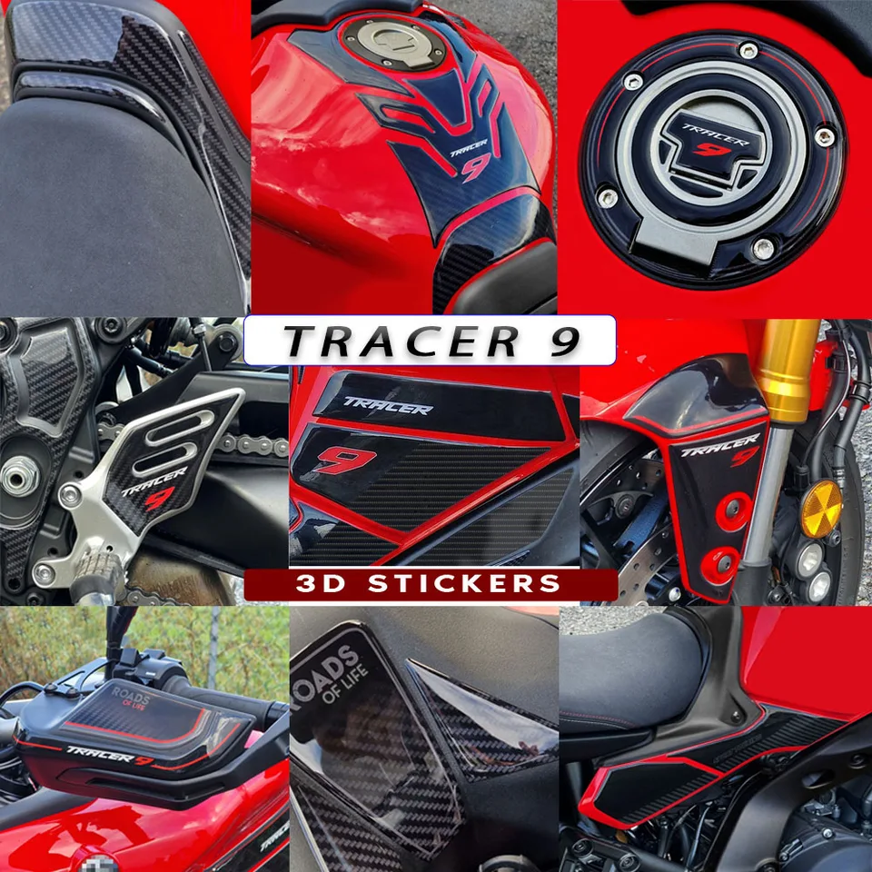 thumbnail image 2 of Labelbike 3D Gel Resin Stickers For Yamaha Tracer 9 GT 2021-2023 - Red Side Case Protectors | Made In Italy 2 of 13