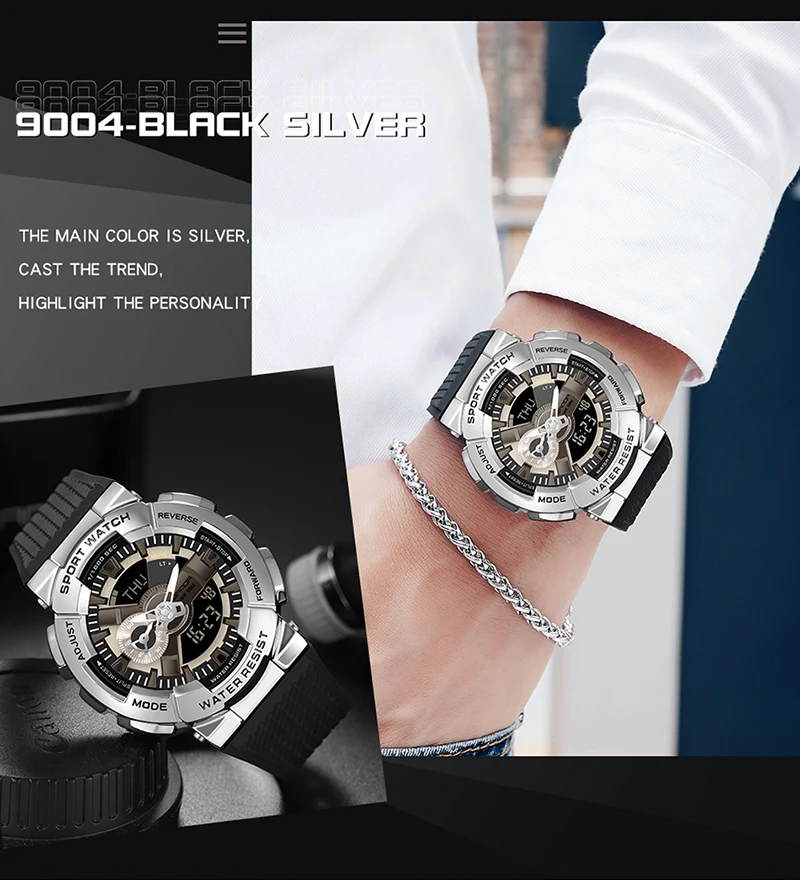 Sanda Men Digital Watch G Style Sports Waterproof Shock Military Premium Watches Magic Color Cool Luxury Wristwatch Relojes 9004