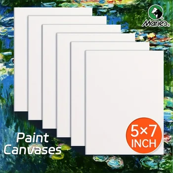 5x7in 2/4/6 pezzi tela sfusa, pittura artistica pannelli di tela bianchi vuoti per acrilico, guazzo, olio, pittura, disegno, versamento del flusso