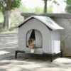 Outdoor Cat Shelter Heated Cat House Waterproof Insulated with Elevated Base Feral Cats Shelter Street House In Winter Yard 2