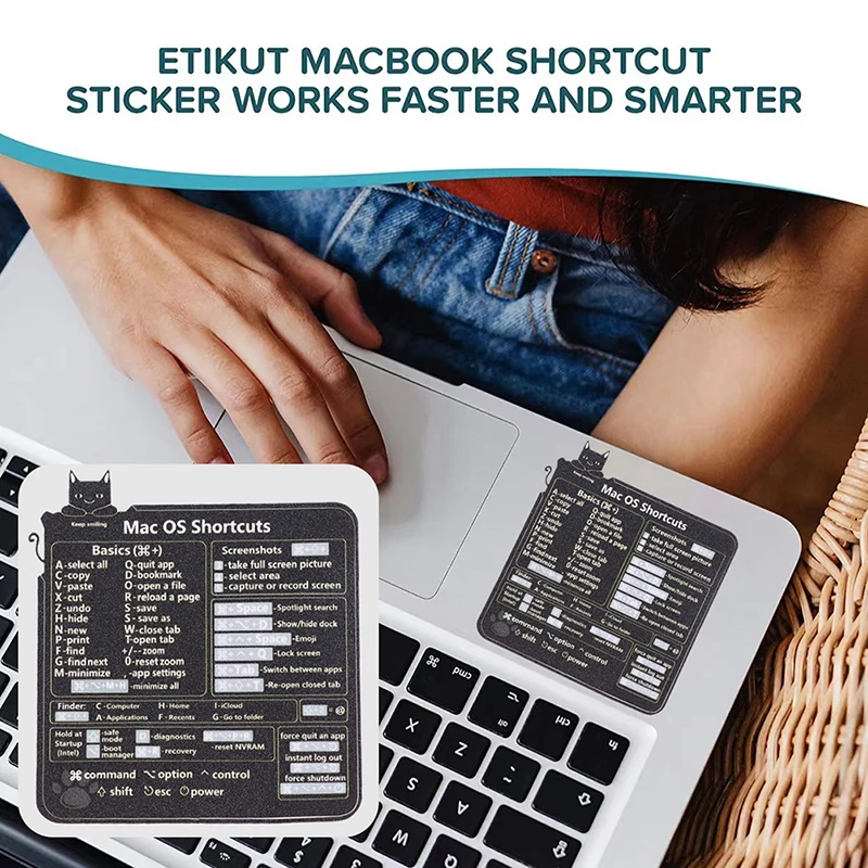 Mac OS Reference Keyboard Shortcut Sticker Adhesive for PC Laptop