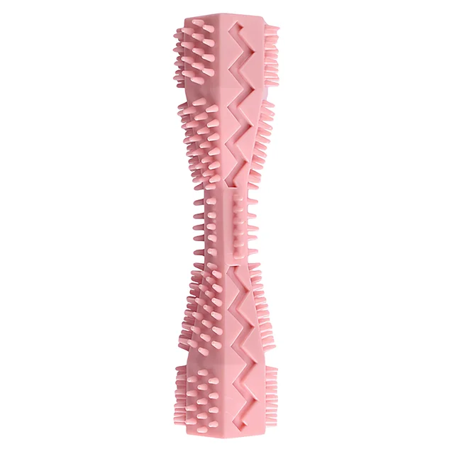 Hexagonal Chew Toy for Dogs Cats - Non-Toxic TPR Teething Bone with Teeth Cleaning & Boredom Relief  4