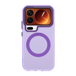 Transparent Frosted Matte Magnetic Wireless Charging Case with MagSafe Compatibility - Xiaomi 14 Civi (Purple)