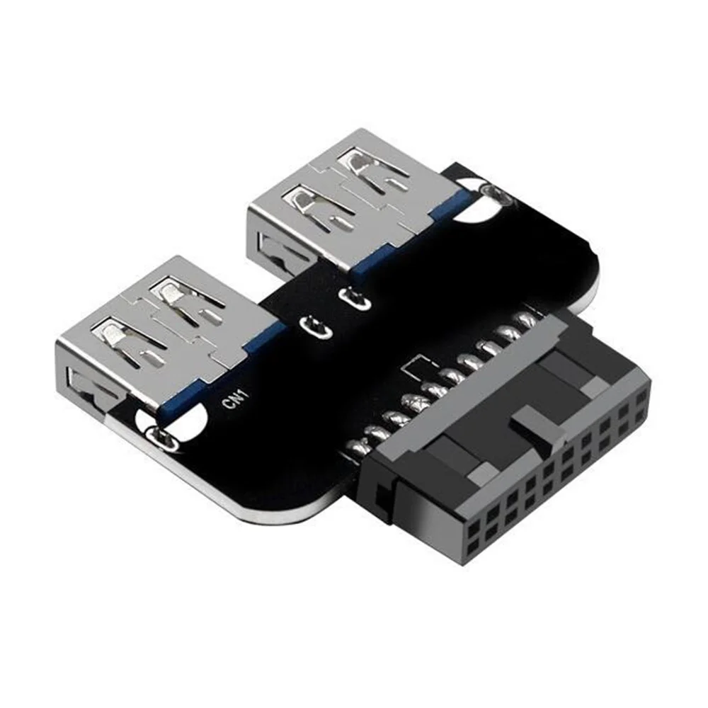 20Pin to Dual USB3.0 Adapter Connverter Desktop Motherboard 19 Pin/20P Header to 2 Ports USB a Female Connector,PH22