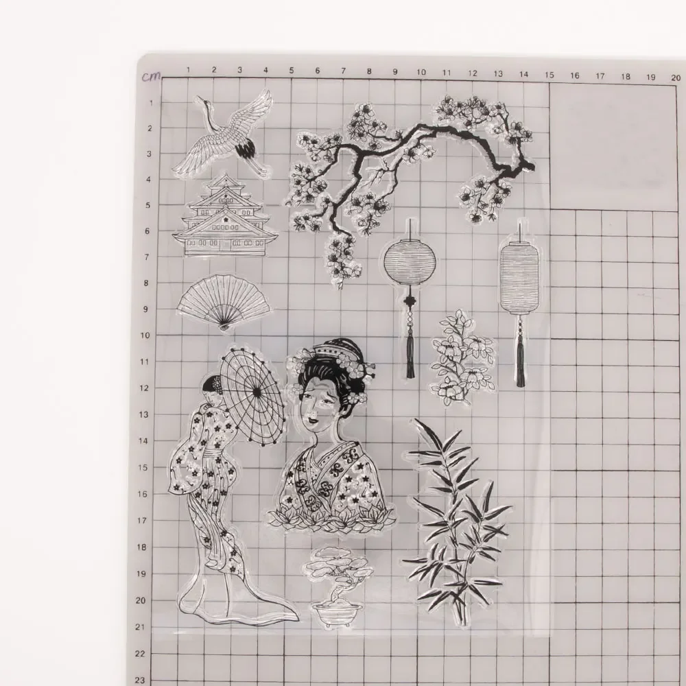 Japanese kimono Clear Stamps and Metal Cutting Dies DIY Scrapbooking Crafts Dies Cut Card Make Photo Album Sheet Decor clear stamps christmas cutting dies and stamps