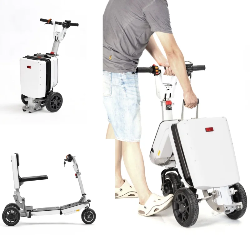 portable disability electric adult scooters motorcycle car with seat 3 wheel scooter Electric tricycle luggage travel scooters