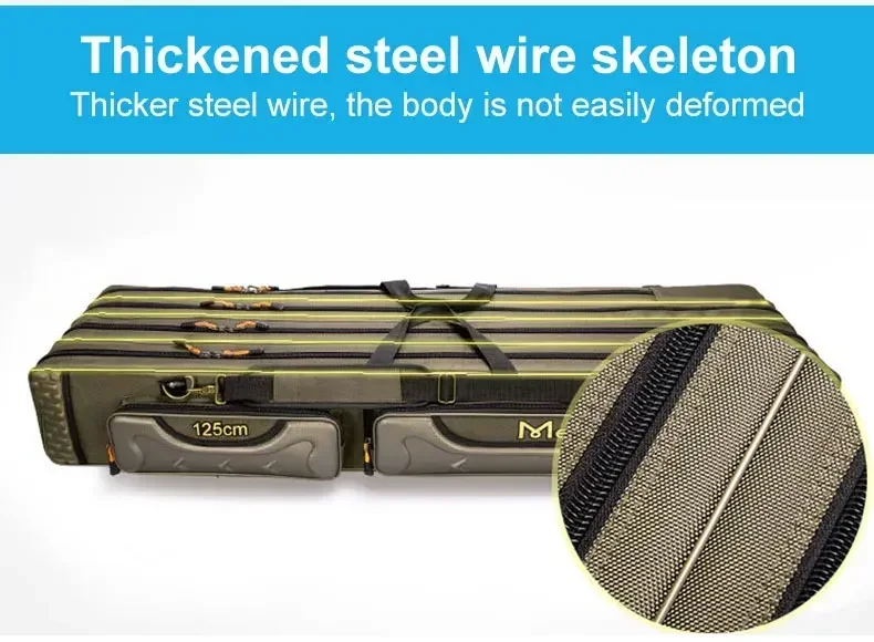 Sad0c220d3f2c4ba2a888c8eab91de35ch Fishing Rod Storage Bag Oxford Cloth Multifunctional 1/2/3 Layer Large Capacity 80/90/100/120/125CM Fishing Rod Carrier Mallzona