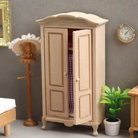 Garde-robe l'inventaire en bois pour enfants, boîte de rangement modèle, accessoires de meubles pour décor de maison de beurre, jouets de simulation, maison de courses 1:12 4