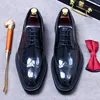 British Business Leather Shoes Formal Cowhide Thick-Soled Handmade Derby Shoes Stylish Men's Glossy Fine Craftsmanship Men Shoes 5