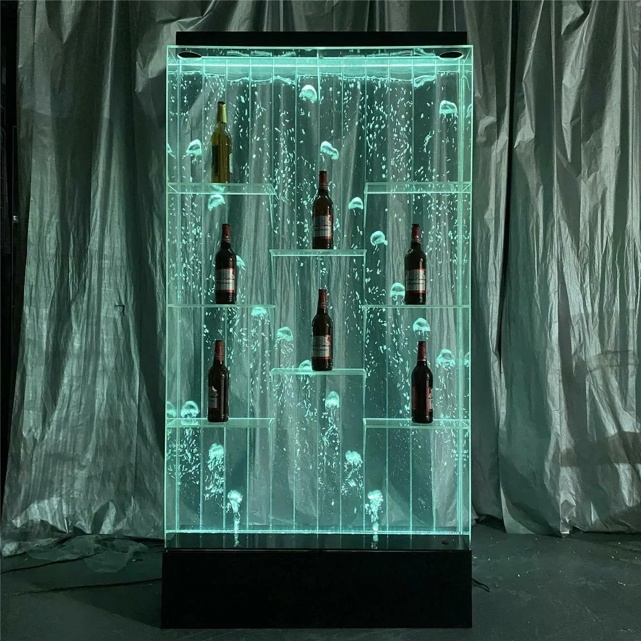 Water Fountain Home Decor Bubble Wall Water Panel LED Light Made Bar Pub Aquarium Design LED Wine Shelves And Display