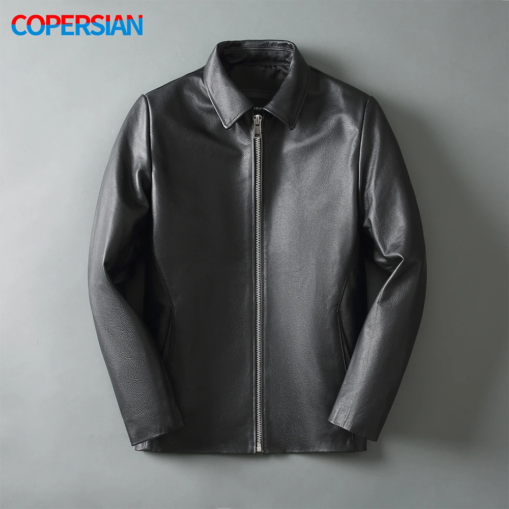 Jacket Men Leather Brown Autumn Jacket Men Leather Natural 2023 Men