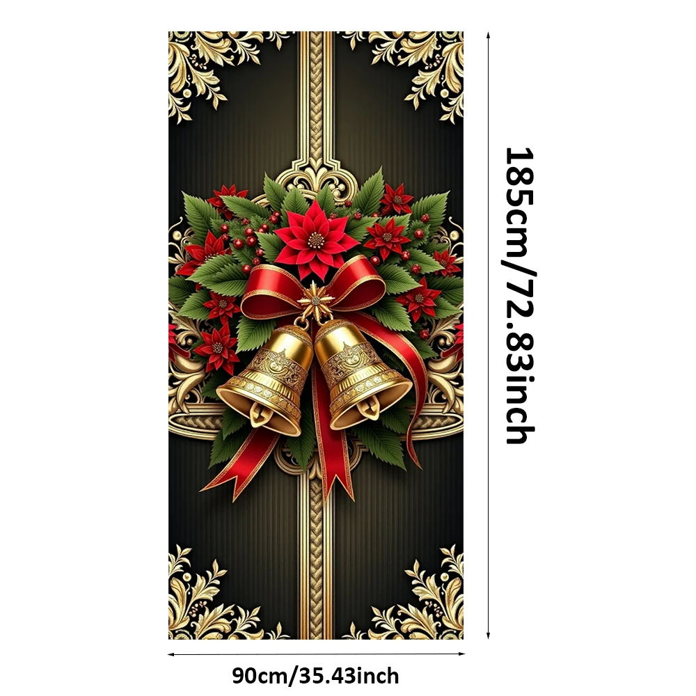 Weihnachten Tür Abdeckung Dekoration Santa Claus Welpen Weihnachtsbaum Bowknot Hintergrund Indoor Outdoor Veranda Banner Party Supplies – Detail 4
