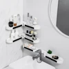Bathroom Shelves Punch-free Revolving Rack Wall-mounted Corner Shelf Shower Storage Holder Kitchen Wall Storage Rack Organizer 3