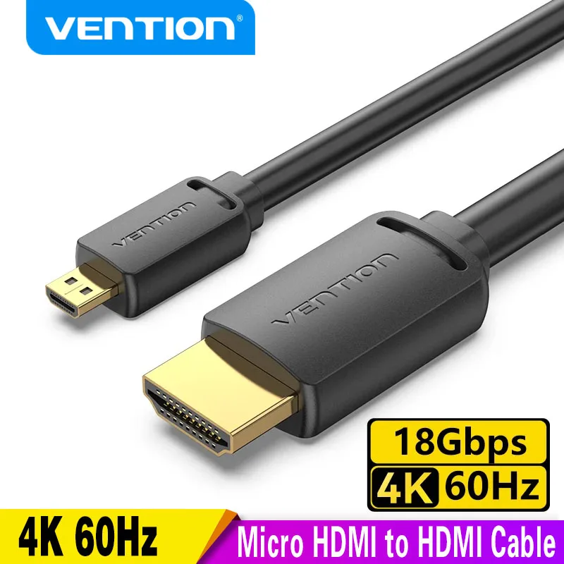 Vention Micro HDMI to HDMI Cable 4K 60Hz 2m 3mMini HDMI Male