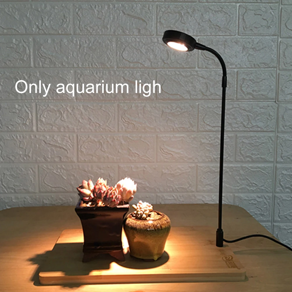 Aquarium Plant Fill Lamp 10W Miniature Landscape with Wood Board Fish Tank Succulent Potted LED Light Waterproof Heat Insulation