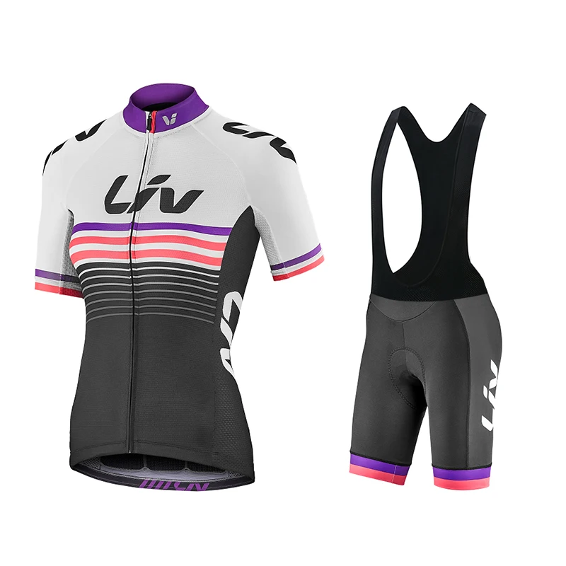 LIV Summer Cycling Jersey Bib Shorts Set Women 19D MTB Bicycle Short Sleeve Cycling Clothing Wear Maillot Conjunto Ropa Ciclismo 4