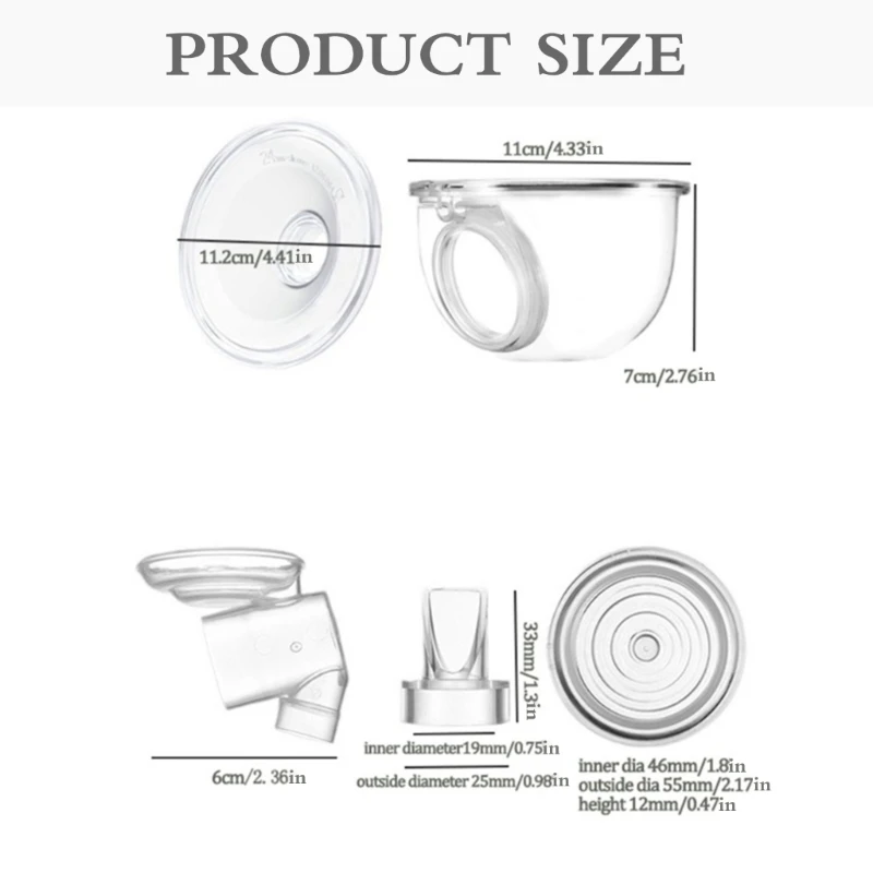 7 in 1 Wearable Breast Pump Milk Collector Cup 24/27MM Flange Insert Suction Bowl For S9/S10/S12 Breast Pump Accessories 6
