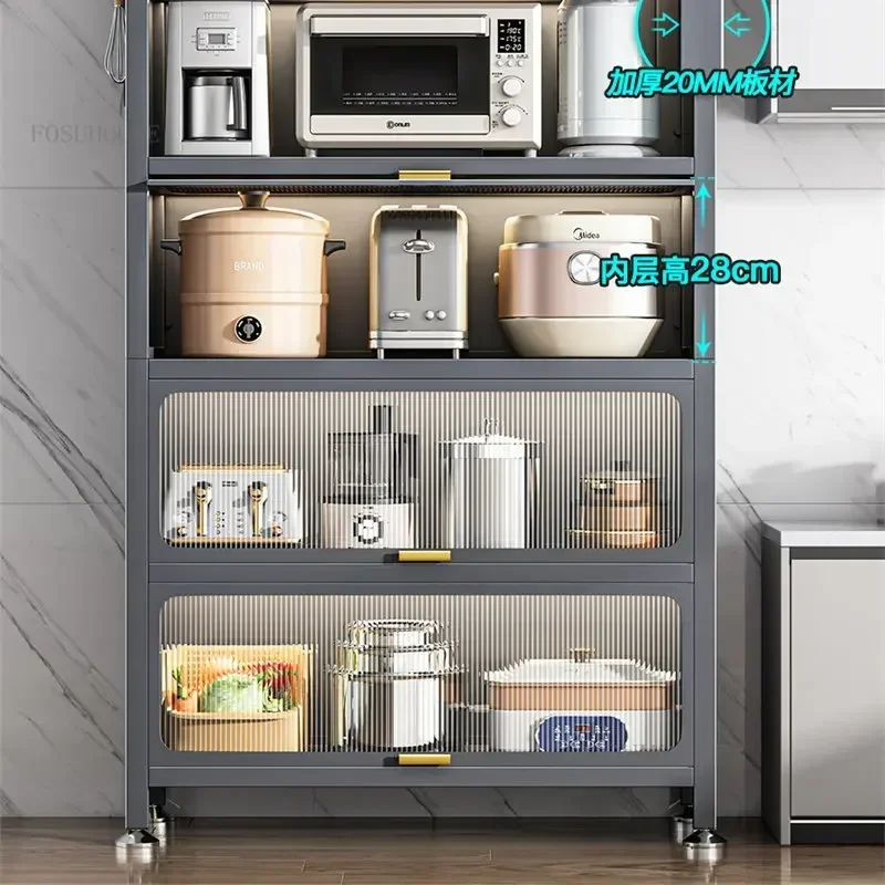 Modern  Multi-layer Kitchen Cabinet Modern Kitchen Rack Storage Cabinet Home Furniture Multifunctional Cabinet for Kitchen X 3
