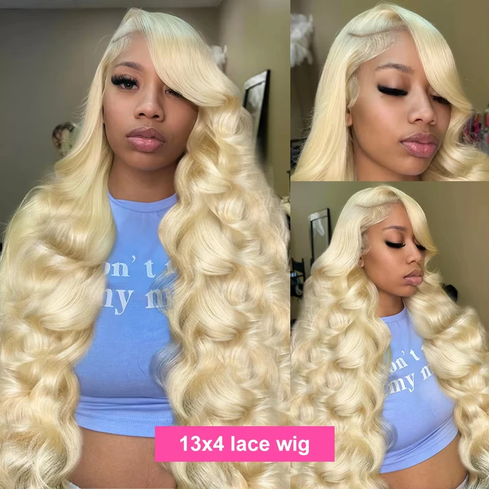250 Density 13x6 HD Lace Front Human Hair Wigs 613 Honey Blonde Color Body Wave 30 40 Inch 13x4 Lace Frontal Wig For Women 5