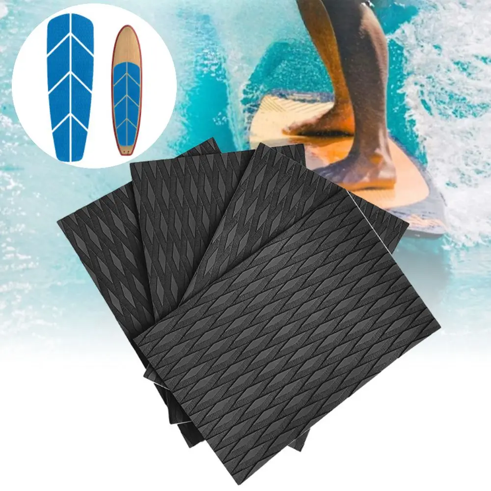 4pcs EVA SUP PAD Surfboard Tarction Pads Anti-Slip Surf Grip Mat For Sup/Paddle Board/Kayak 3M Glue Surf Deck Pad