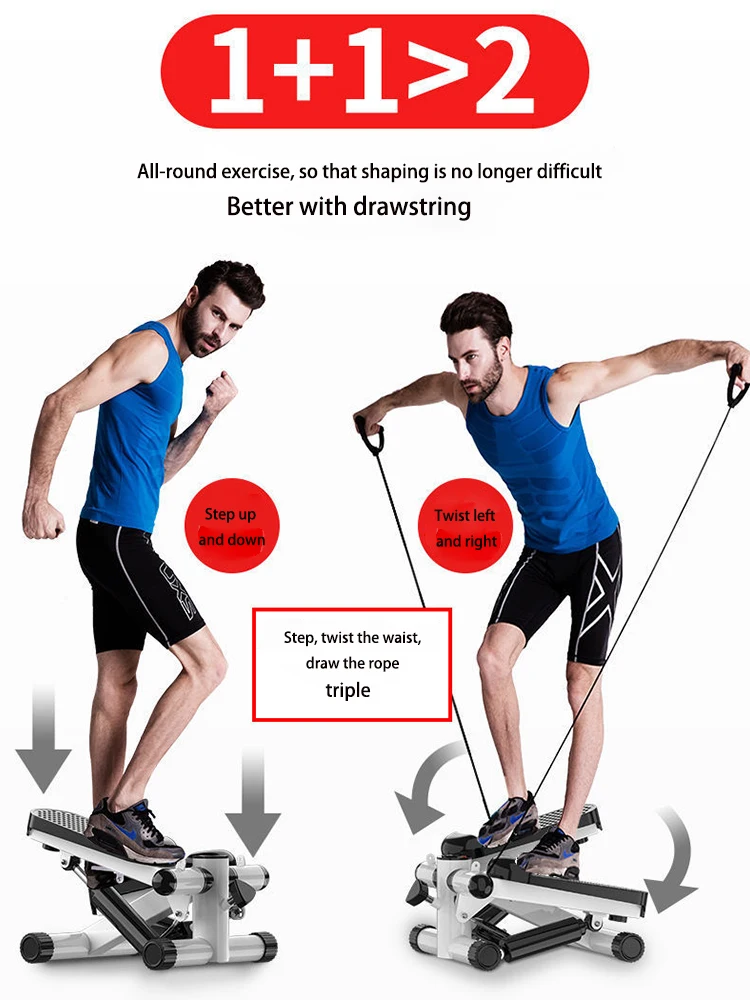 Description Picture 2 of itemMini Pedal Stepper Foldable Fitness Machine With Resistance Bands and LCD Monitor Home Gym Mini Stepper Exercise Equipment