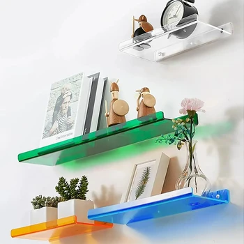 벽 보관용 아크릴 선반, 플로팅 책장, 디스플레이 선반 정리함, 욕실, 침실, 거실, 주방, 방 장식용