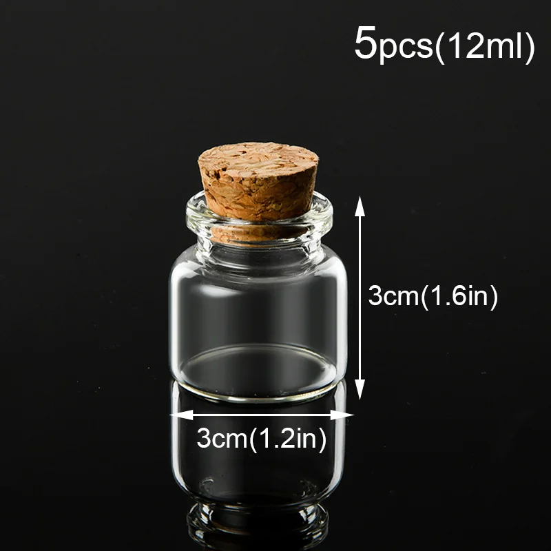 10ml Mini Glass Jars with Cork Stopper - Pack of 20 - Clear Tiny Bottles  Vials 