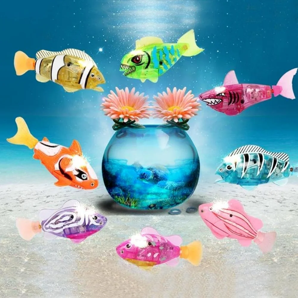 Swimming Robot Fish Toy for Kids Fish Moving Interactive Electric Fish Toys Water-Activated Bathtub Toys for Animal Cats Dogs 2