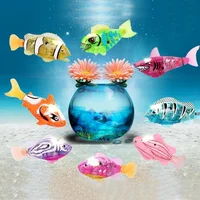 Swimming Robot Fish Toy for Kids Fish Moving Interactive Electric Fish Toys Water-Activated Bathtub Toys for Animal Cats Dogs 2