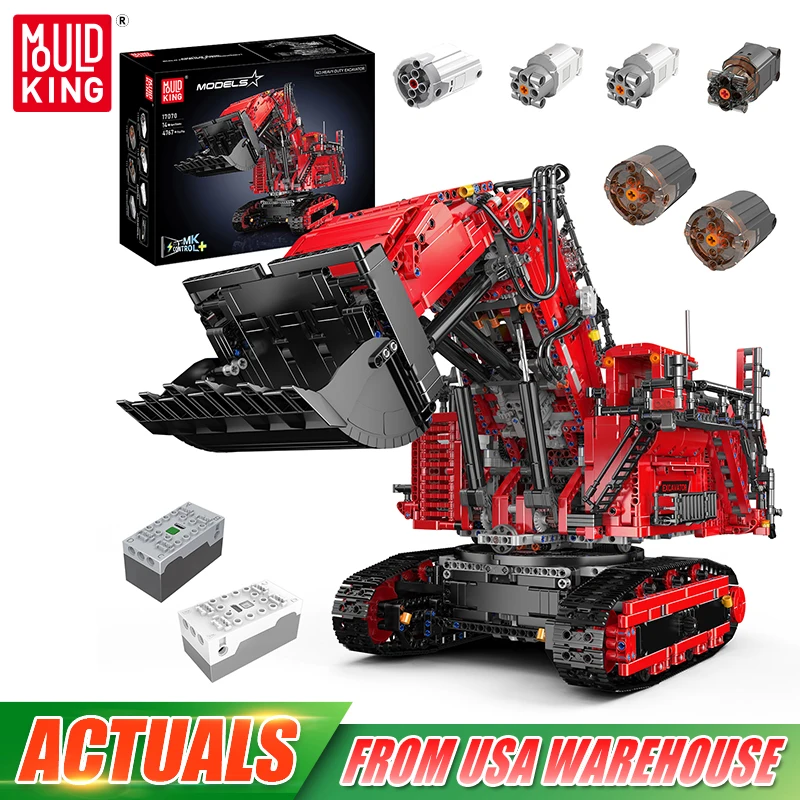 Mould King 17070 17071 Technical Car Toys The RC R 9800 Excavator Building Block Engineering Excavator Brick Kids Christmas Gift