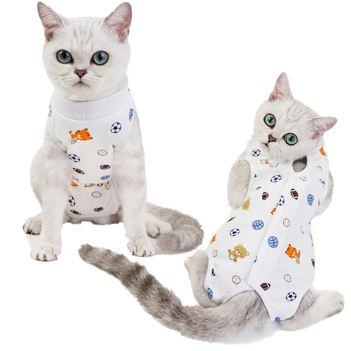 Cat Weaning Sterilization Suit Small Dog Cats Jumpsuit Anti-lick Recovery Clothing After Surgery Cute Print Pet Care Clothes Pet Clothes