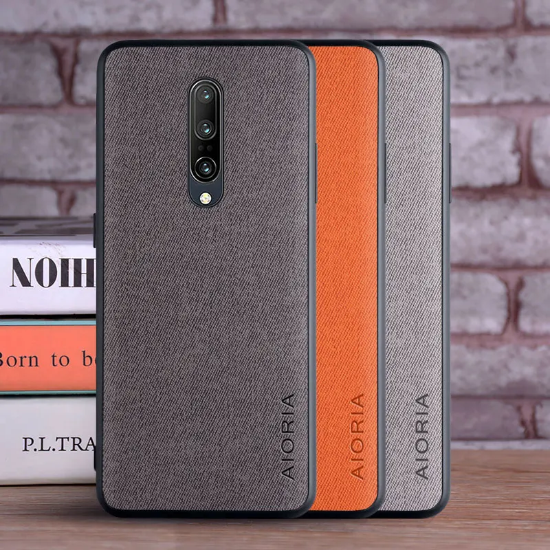 Luxury Textile Leather Skin Phone Case with Soft TPU Hard PC Cover