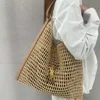 Hot Selling New Fashionable and Atmospheric Large Capacity Women's Woven Bag, Niche Hollow Grass Woven Bag, Commuting Storagebag 1