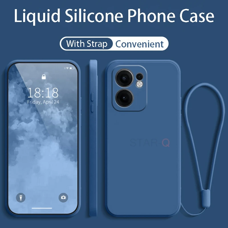 Original Liquid Silicone Phone Case with Lanyard - Enhanced Grip and Protection