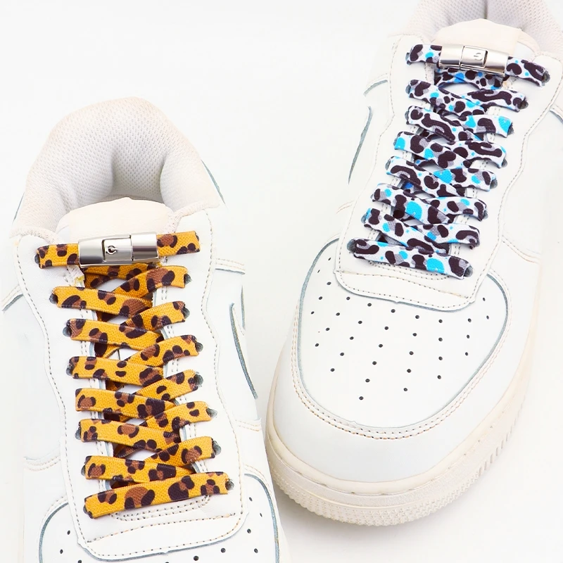Leopard Print No-Tie Elastic Shoelaces - 1 Pair