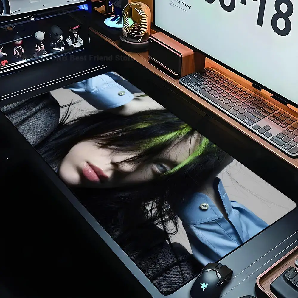 

Hot Singer Mousepad Large Computer Gaming Accessories MousePads Desk Mats Anti-slip Laptop Soft Mice Pad B-Billie E-Eilish