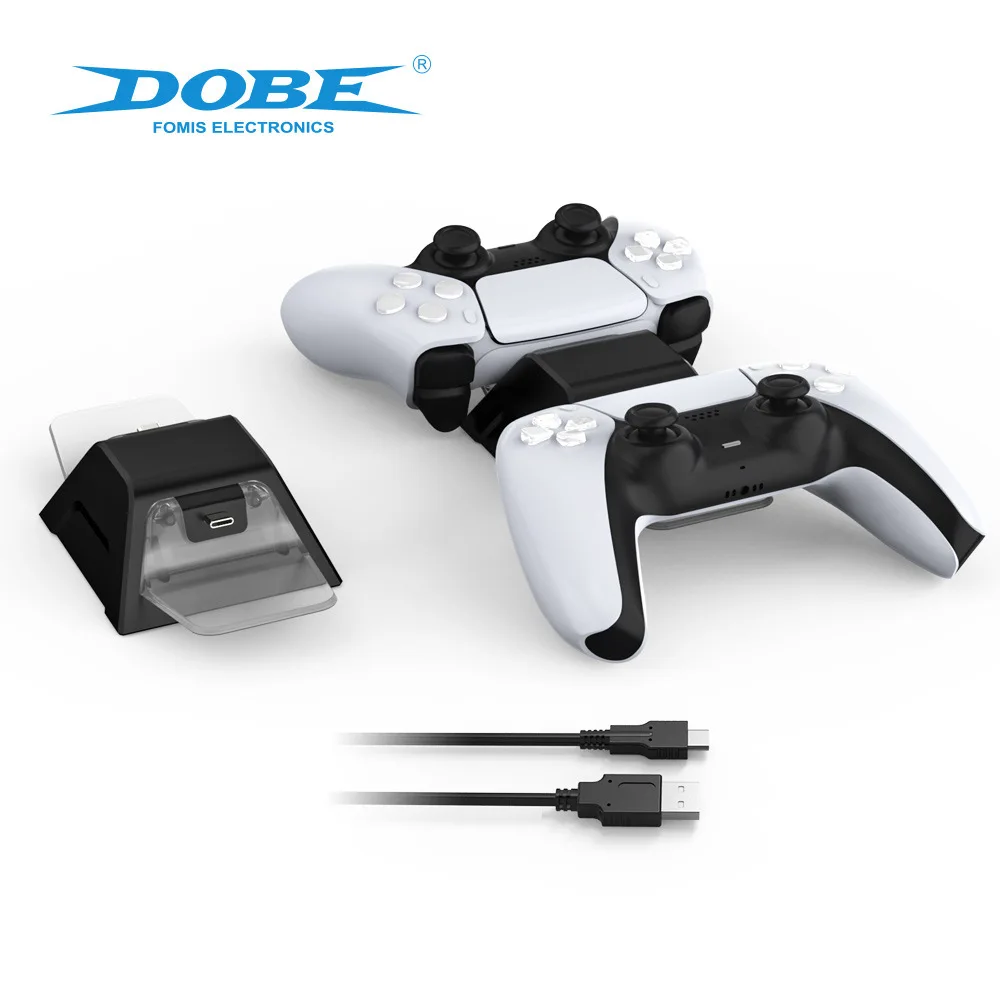 TP5-0528 For PS5 wireless handle dual seat base for PS5 Controller dual charging with display light Kit Charging Cable set