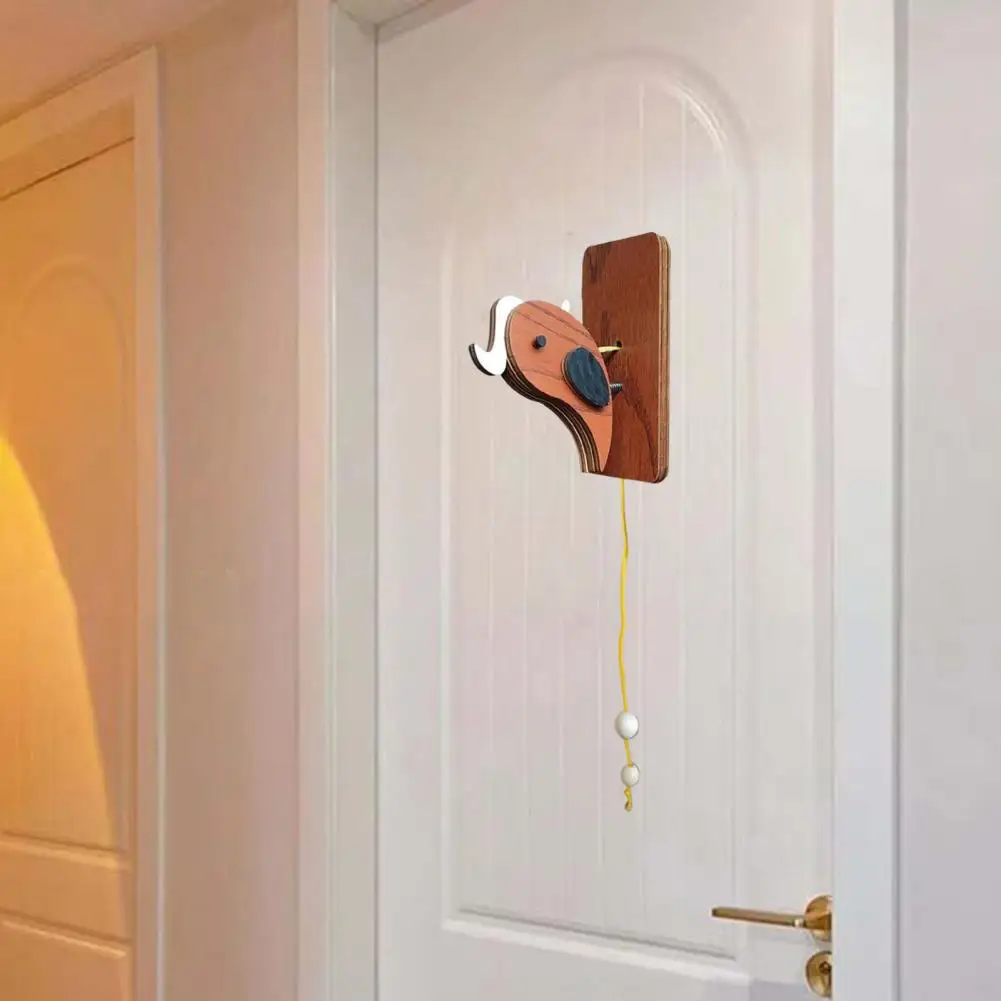 

Handcrafted Doorbell Handmade Woodpecker Doorbell Set Basswood Knocker for Room Doors Easy Installation Wooden Bell with Ring