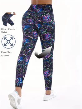 Printed Geometric Casual Tight Fitting Women's Tight Pants For Healthy Height Suitable For Stretching Running Sports Exercise 1