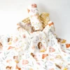 HappyFlute New 120*110CM Digital All Print  Bamboo Cotton 2Layer Super Soft Muslin Swaddle High Quality Wrap For Newborn Blanket 4