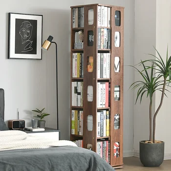 도서관 보관용 나무 회전 책장, 어린이 코너 침실 미니멀리스트 책장, 스탠딩 부슈갈 거실 가구