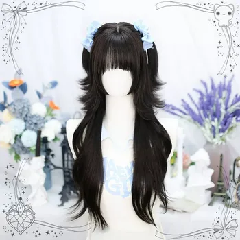 Parrucca Lace Front Wolf Cut - Capelli Corti Ricci per Cosplay Anime con Frangia - Parrucchino a Coda di Lupo Stile Coreano per Donne (Pre-Plucked)
