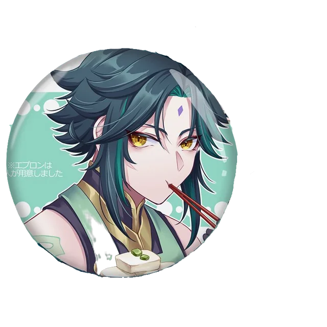 58mm Game Genshin Impact Brooch Pins Anime Badge Cosplay Yae Miko Xiao Zhongli Accessories For Clothes Backpack Decoration Gift Xiao