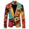 Print Splash Ink Color Men's Suit Blazer Casual Party Wear Slim Fit Suit Jacket Fashionable Luxury British Style Men Suit Coat 5